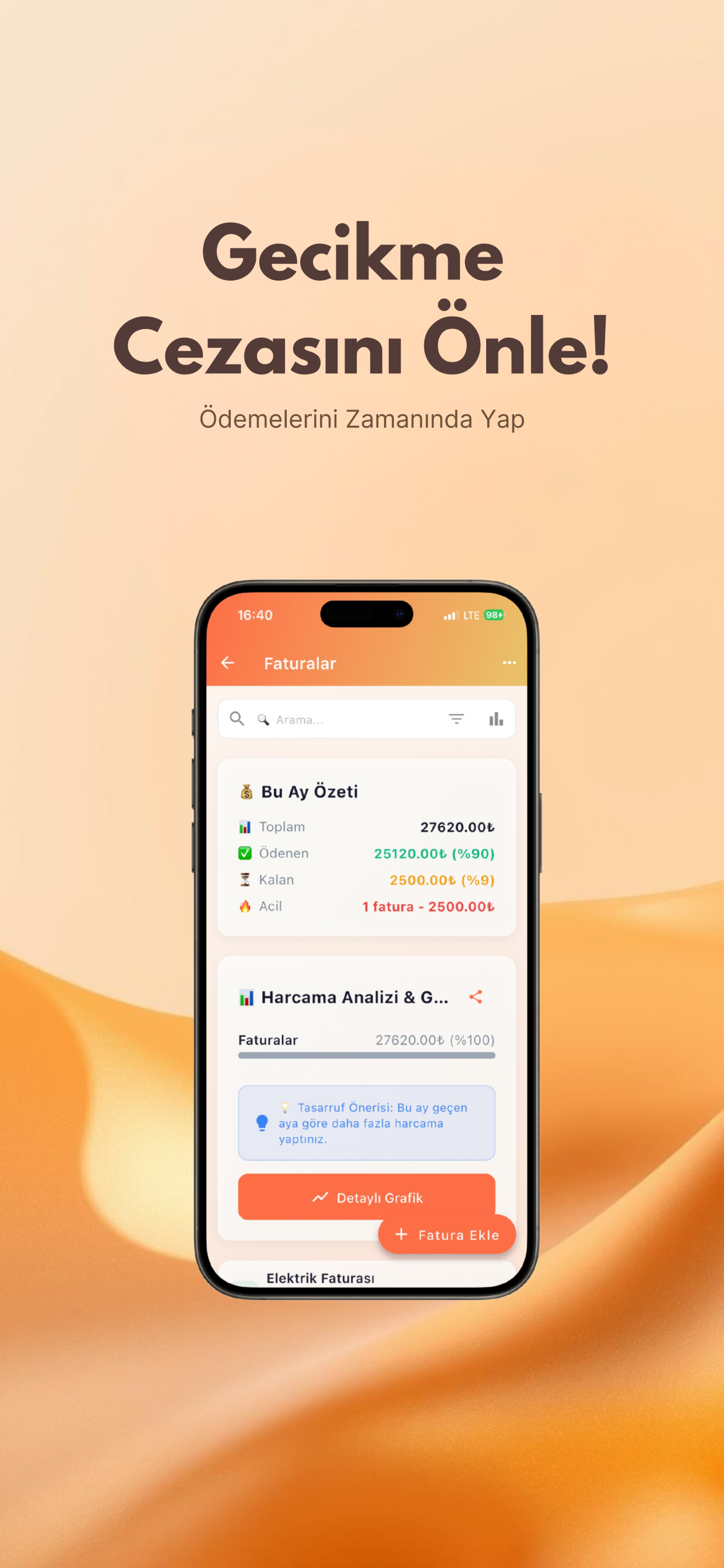 Gecikme cezasını önleme ekranı